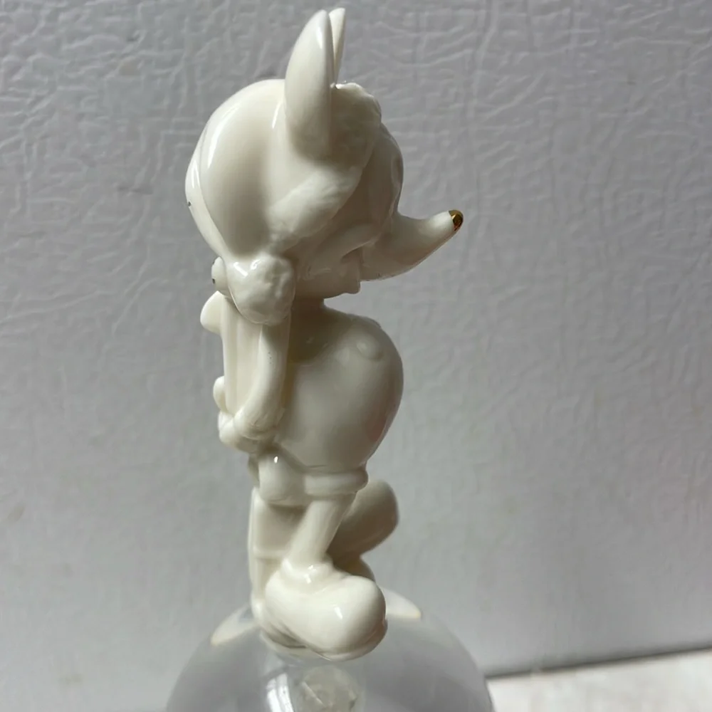 Disney Mickey Mouse Santa Lenox Porceline Glass Bell Figurine 1997 Christmas